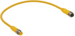 Sensor actuator cable, M12-cable plug, straight to M12-cable socket, straight, 4 pole, 5 m, yellow, 15387