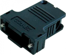 D-Sub connector housing, size: 2 (DA), angled 45°, cable Ø 4 to 6.3 mm, PBT, black, 165X13429XE