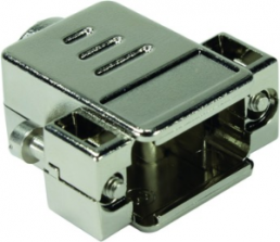D-Sub connector housing, size: 1 (DE), straight 180°, cable Ø 1.5 to 7.5 mm, thermoplastic, shielded, silver, 09670090443