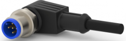 Sensor actuator cable, M12-cable plug, angled to open end, 3 pole, 1.5 m, PVC, black, 4 A, 1-2273076-1