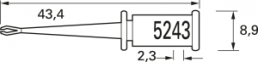 SMD clamp test probe, solder connection, 150 V, black, 5243-0