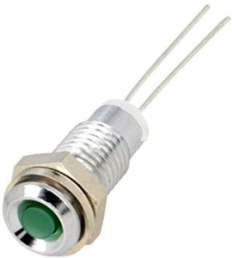 LED signal light, green, 12 mcd, Mounting Ø 6 mm, pitch 2.54 mm, LED number: 1