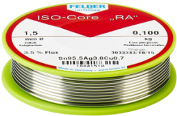 Solder wire, lead-free, SAC (Sn95Ag3.8Cu0.7), Ø 1 mm, 100 g