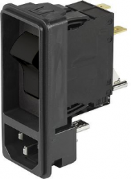 Combination element C14, Snap-in mounting, plug-in connection, black, DF11.3716.0012.01