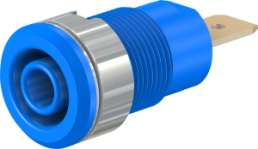 4 mm socket, flat plug connection, mounting Ø 12.2 mm, CAT III, blue, 23.3060-23