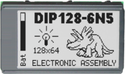 EA DIP128J-6N5LW, black, white graphic display