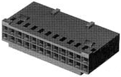 Socket housing, 50 pole, pitch 2.54 mm, straight, black, 4-87631-1