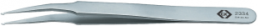 ESD assembly tweezers, uninsulated, antimagnetic, stainless steel, 120 mm, T2334