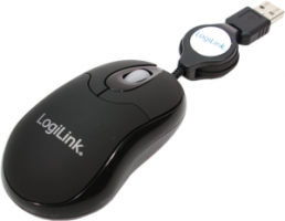 Optical Notebook mouse, USB, with einfahrbarem cable, 800dpi