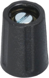 Rotary knob, 4 mm, plastic, black, Ø 16 mm, H 15 mm, A2516040