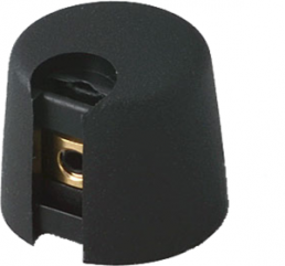 Rotary knob, 4 mm, plastic, black, Ø 16 mm, H 16 mm, A1016049