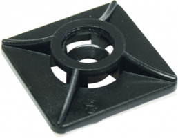Mounting base, ABS, black, self-adhesive, (L x W x H) 26.5 x 26.5 x 8 mm