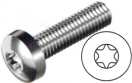 Pan head screw, TX, M2.5, Ø 5 mm, 12 mm, stainless steel, ISO 14583