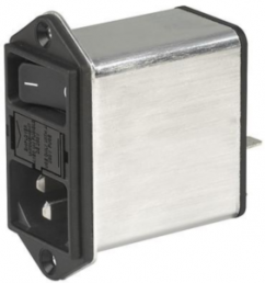 IEC plug C14, 50 to 60 Hz, 1 A, 250 VAC, 1.6 W, 10 mH, faston plug 6.3 mm, DD12.1121.111