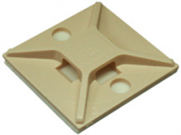Mounting base, ABS, natural, self-adhesive, (L x W x H) 25.4 x 25.4 x 4.2 mm