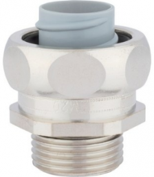 Straight hose fitting, PG13.5, 19 mm, brass, nickel-plated, IP54, metal, (L) 30 mm