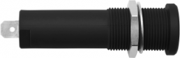 4 mm socket, flat plug connection, mounting Ø 12.2 mm, CAT IV, black, HSEB 3125 L NI / SW