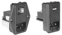 Suppressor filter, 50 to 60 Hz, 4 A, 100 VAC/120 VAC/230 VAC/240 VAC, faston plug 2.8 mm, 1-6609122-6