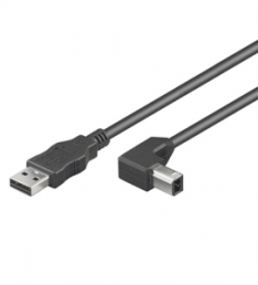 USB 2.0 connection cable, USB plug type A to USB plug type B, 3 m, black