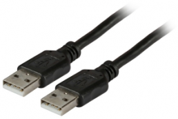 USB 2.0 connection line, USB plug type A to USB plug type A, 0.5 m, black