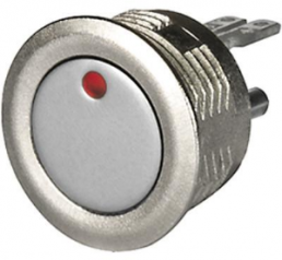 Pushbutton, 1 pole, silver, illuminated  (red/green), 80 mA/48 VDC, mounting Ø 16.1 mm, IP67, 3-109-091