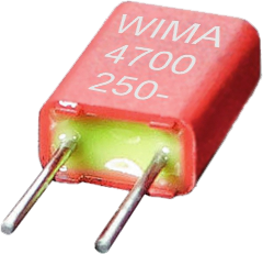 MKS film capacitor, 47 nF, ±10 %, 63 V (DC), PET, 2.5 mm, MKS0C024700B00KSSD