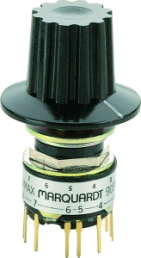 Step rotary switches, 1 pole, 12 stage, 30°, interrupting, 14 mA, 28 V, 9037.0100