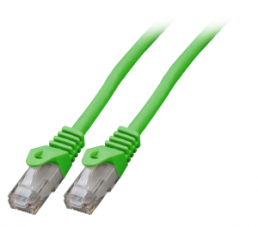 Patch cable, RJ45 plug, straight to RJ45 plug, straight, Cat 5e, U/UTP, LSZH, 20 m, green