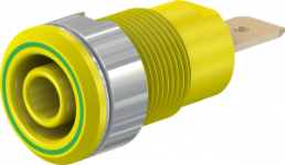 4 mm socket, flat plug connection, mounting Ø 12.2 mm, CAT III, yellow, 23.3060-24