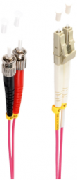 FO duplex patch cable, LC to ST, 15 m, OM4, multimode 50/125 µm