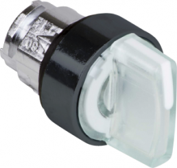 Selector switch, groping, waistband round, white, front ring black, 3 x 45°, mounting Ø 22 mm, ZB4BK17137