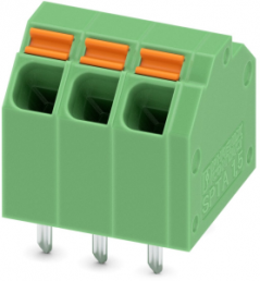 PCB terminal, 3 pole, pitch 3.81 mm, AWG 24-16, 9 A, spring-clamp connection, green, 1751480