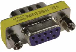 Adapter, D-Sub plug, 9 pole to D-Sub socket, 9 pole, 09670090605