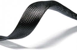 Plastic braided sleeve, inner Ø 50 mm, range 40-66 mm, black, halogen free, -50 to 150 °C