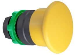 Pushbutton, groping, waistband round, yellow, front ring black, mounting Ø 22 mm, ZB5AC5