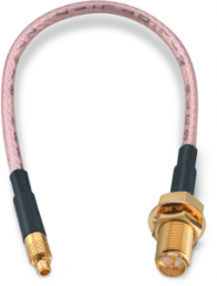 Coaxial cable, RP-SMA jack (straight) to MMCX plug (straight), 50 Ω, RG-316/U, grommet black, 152.4 mm, 65530260515305