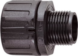 Straight hose fitting, M25, 21 mm, polyamide, IP66, black, (L) 44 mm