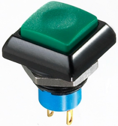 Pushbutton, 1 pole, green, unlit , 5 A/28 VDC, mounting Ø 13.6 mm, IP67, IPC3SAD3