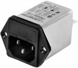 IEC inlet filter C14, 50 to 400 Hz, 4 A, 250 VAC, 1 mH, faston plug 6.3 mm, FN9260-4-06