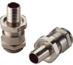 Straight hose fitting, PG9, brass, nickel-plated, IP54/IP68, metal, (L) 39.1 mm