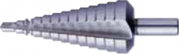 HSS step drill, 4-12 mm, Ø 12 mm, 80 mm, shaft Ø 6 mm, steel, 05321