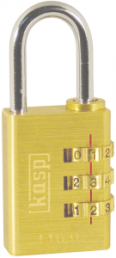 Combination lock, level 3, shackle (H) 25.7 mm, brass, (B) 30 mm, K11030D