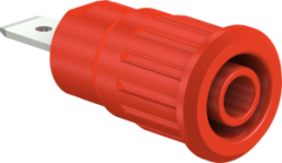 4 mm socket, flat plug connection, mounting Ø 12.2 mm, CAT III, CAT IV, red, 49.7073-22