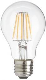 LED lamp, E27, 7 W, 700 lm, 2700 K, 360 °, clear, warm white, F