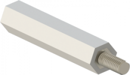 Hexagonal spacer bolt, External/Internal Thread, M6/M6, 50 mm, polystyrene