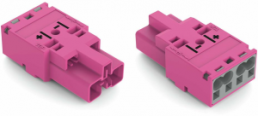 Plug, 2 pole, spring-clamp connection, 0.5-4.0 mm², pink, 770-292/080-000