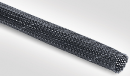 Plastic braided sleeve, inner Ø 50 mm, range 45-60 mm, black, halogen free, -50 to 150 °C