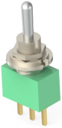 Toggle switch, metal, 1 pole, latching, On-On, 6 A/125 VAC, 4 A/28 VDC, gold-plated, 1-1437558-1