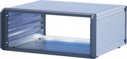 19 inch desktop enclosure, 3 U, 42 HP, (W x H x D) 257 x 155.5 x 266 mm, aluminum, gray, 14576-121