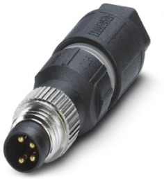 Plug, M8, 4 pole, IDC connection, screw locking, straight, 1441011